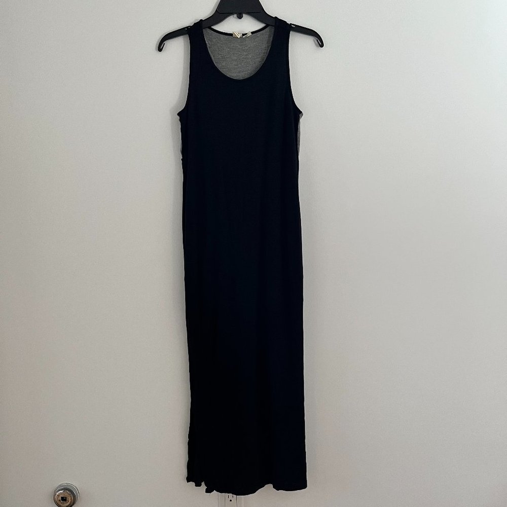 Artisan NY Layered Maxi Dress, Black and Gray, XS